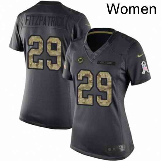 Womens Nike Miami Dolphins 29 Minkah Fitzpatrick Limited Black 2016 Salute to Service NFL Jersey